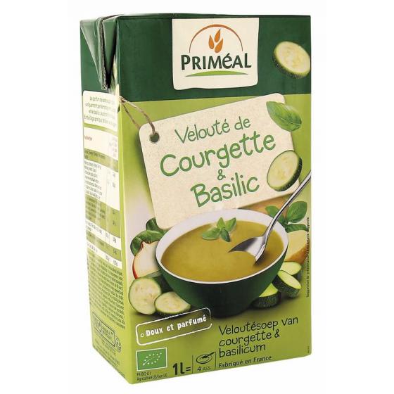 Veloute gebonden soep courgette basilicum bio