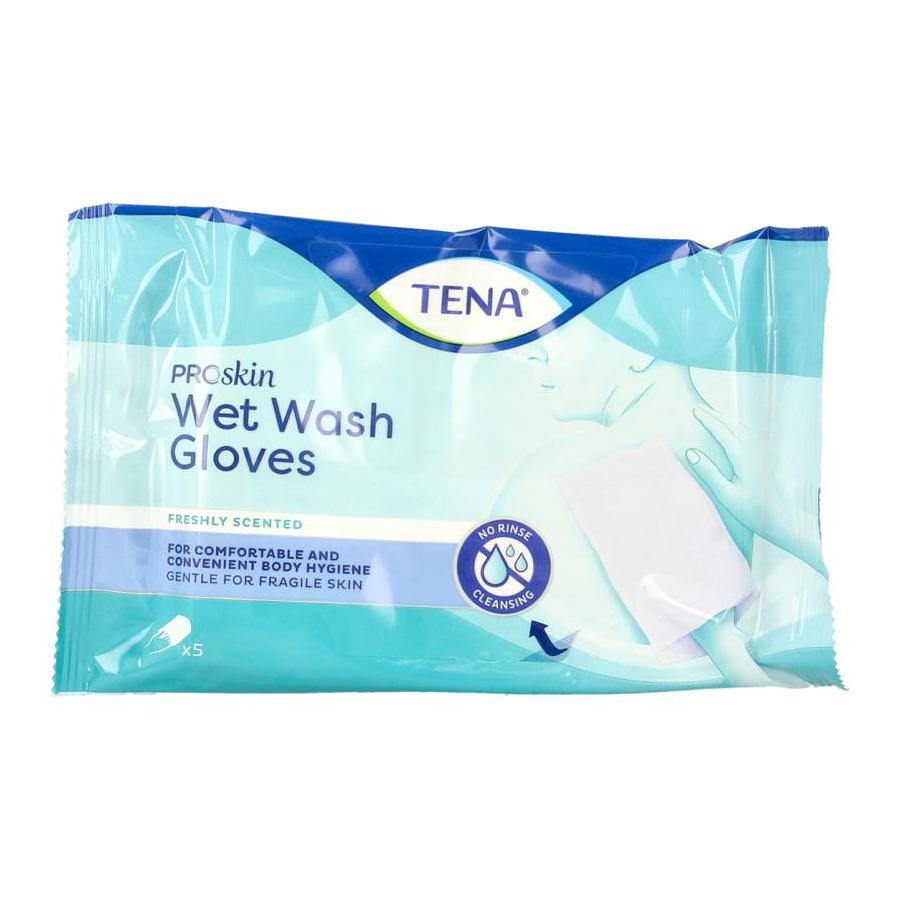 Wet wash glove freshly