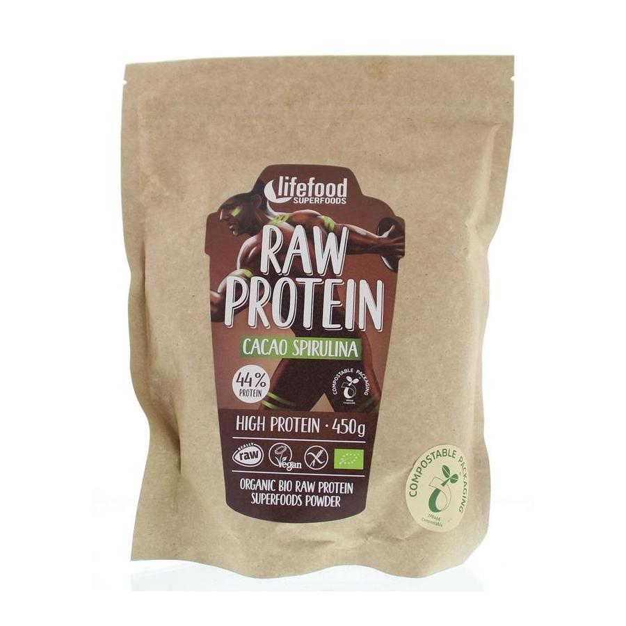 Protein poeder cacao spirulina raw bio