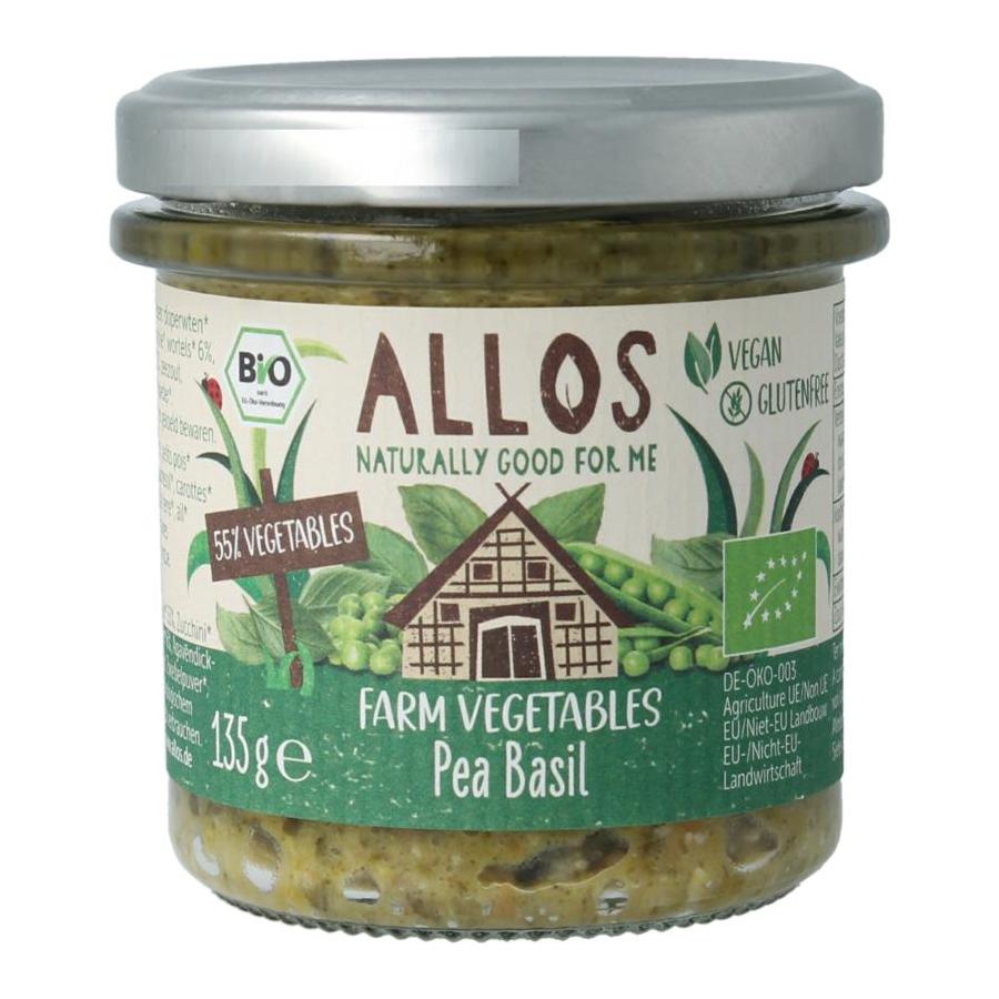 Farm vegetables doperwten & basilicum bio