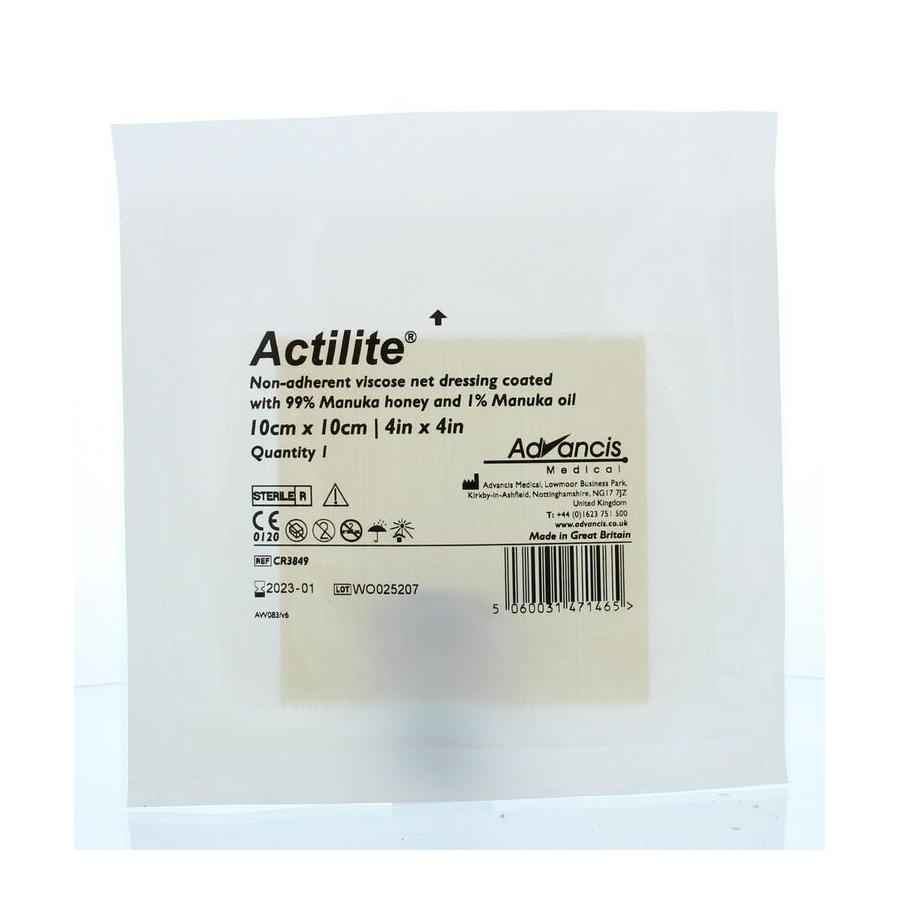 Actilite manuka non adhesive 10 x 10