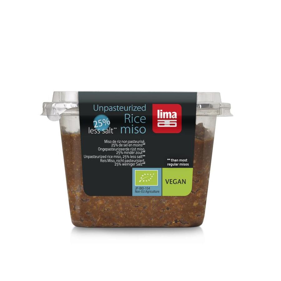 Brown rice ongepasteuriseerd 25% minder zout bio