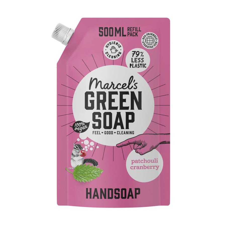 Handzeep patchouli & cranberry navul