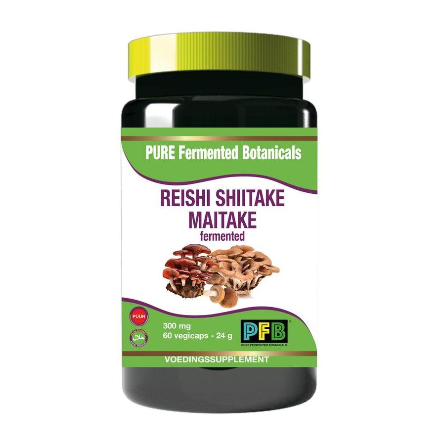 Reishi shiitake maitake fermented 300mg puur