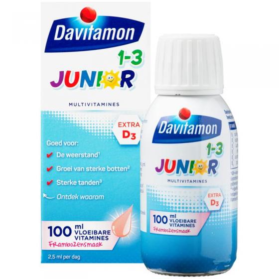 Junior 1+ vloeibare vitamines framboos