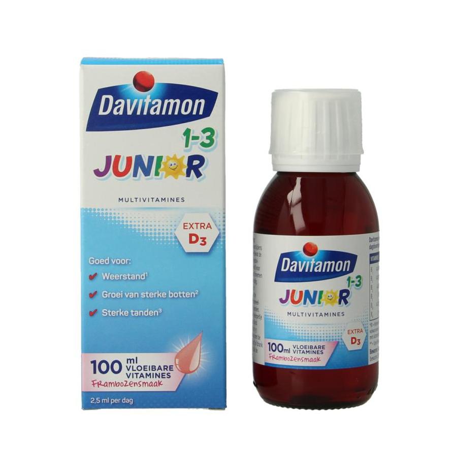 Junior 1+ vloeibare vitamines framboos