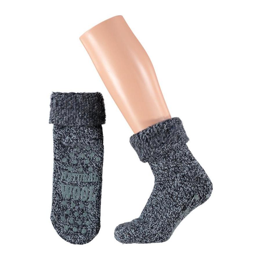 Slofsok anti slip unisex donker blauw maat 43-46 Slofsok anti slip unisex donker blauw maat 43-46
