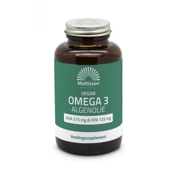 Vegan omega 3 algenolie DHA 375mg EPA 125mg