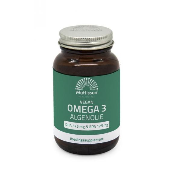 Vegan omega 3 algenolie DHA 375mg EPA 125mg