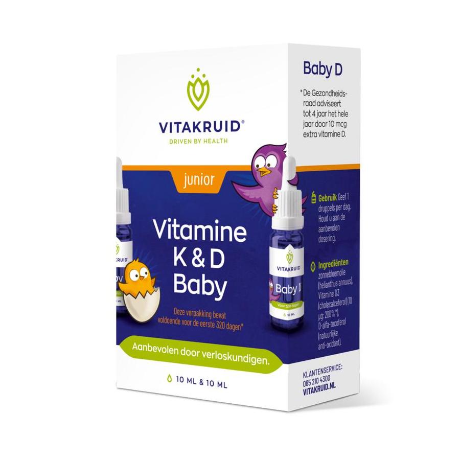 Vitamine K & D baby druppels 10ml