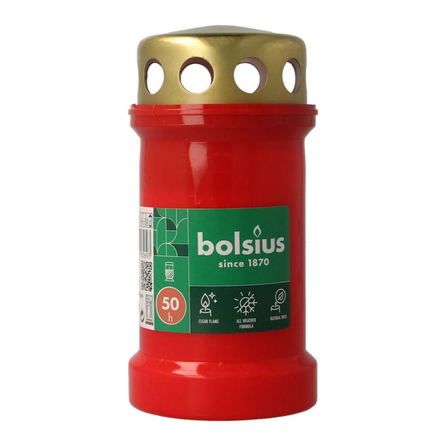Herdenkingslicht nr3 rood met deksel
