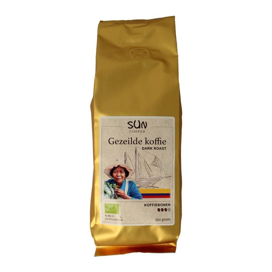 Gezeilde koffiebonen dark roast bio