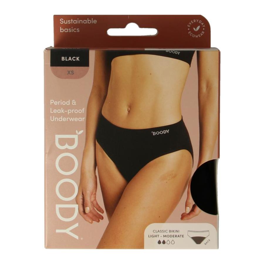 Menstruatieondergoed bikinislip zwart lich/norm XS