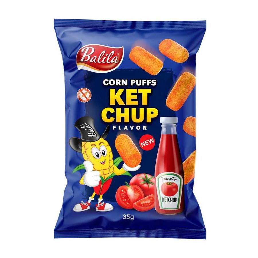 Corn puffs ketchup glutenvrij