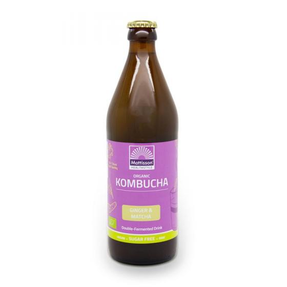 Kombucha ginger & matcha double fermented bio