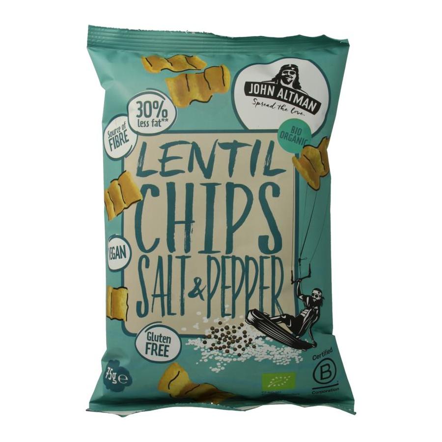 Lentil chips salt & pepper bio