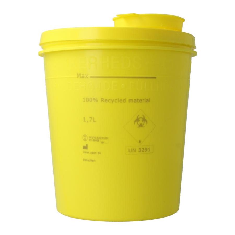 Uson Plast Naaldencontainer 1.7 liter geel gerecycled plastic