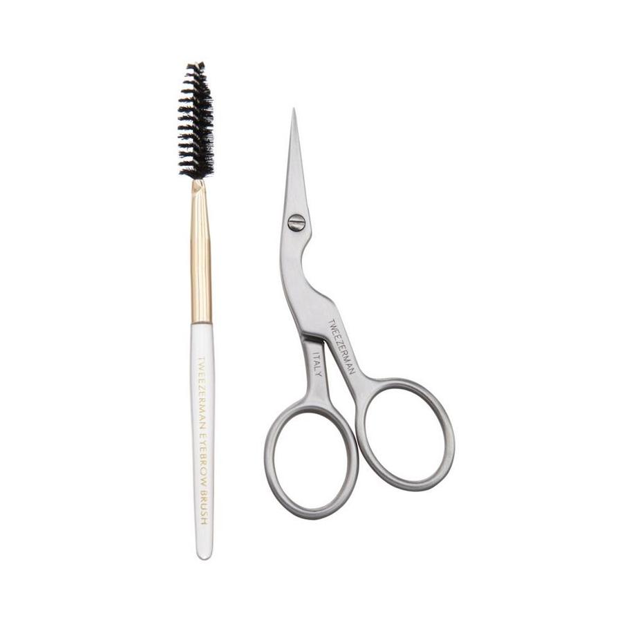 Tweezerman Wenkbrauwschaar met borstel