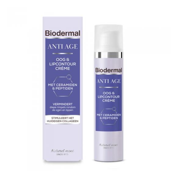 Biodermal Anti age oog- en lipcontour creme