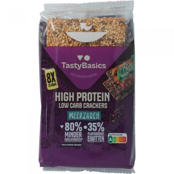 Less carb-high protein crackers meerzaden