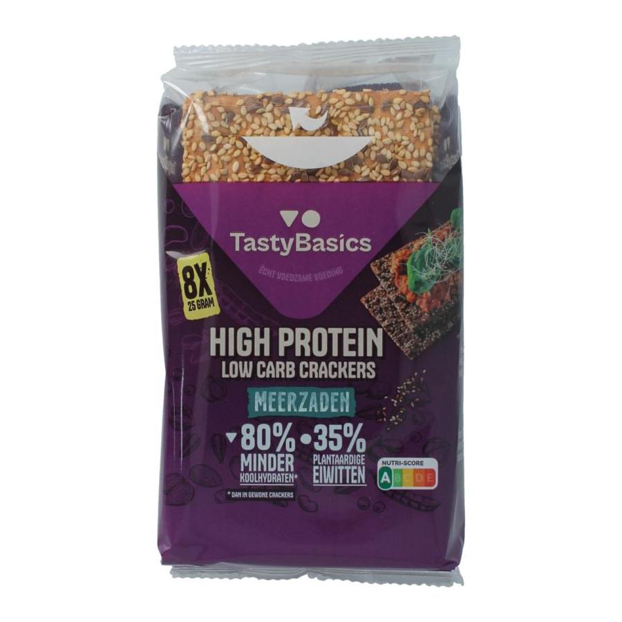 Less carb-high protein crackers meerzaden