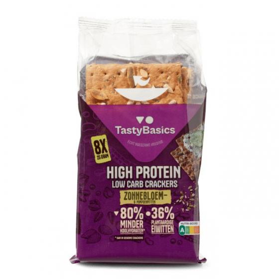 Less carb-high protein crackers zonnebl/pompoenpit