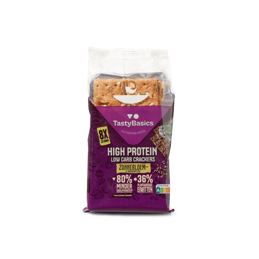 Less carb-high protein crackers zonnebl/pompoenpit