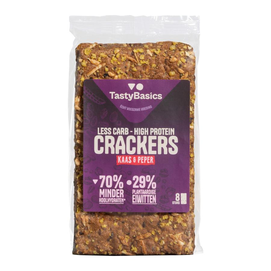 Less carb-high protein crackers kaas peper