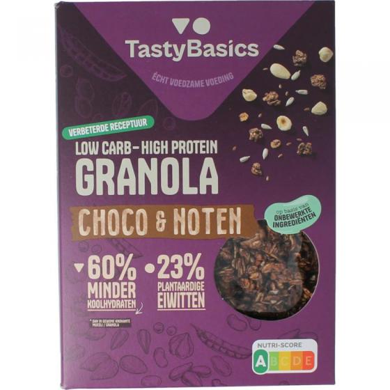 Less carb-high protein granola choco en noten