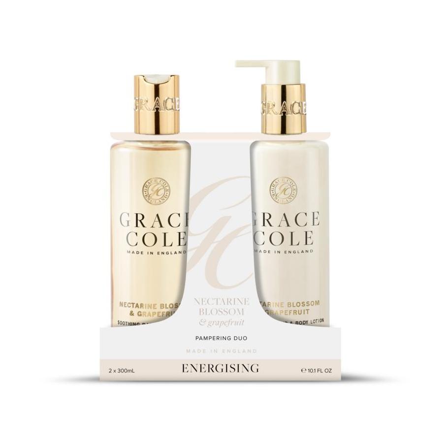 Nectarine blossom & grapefruit body care duo