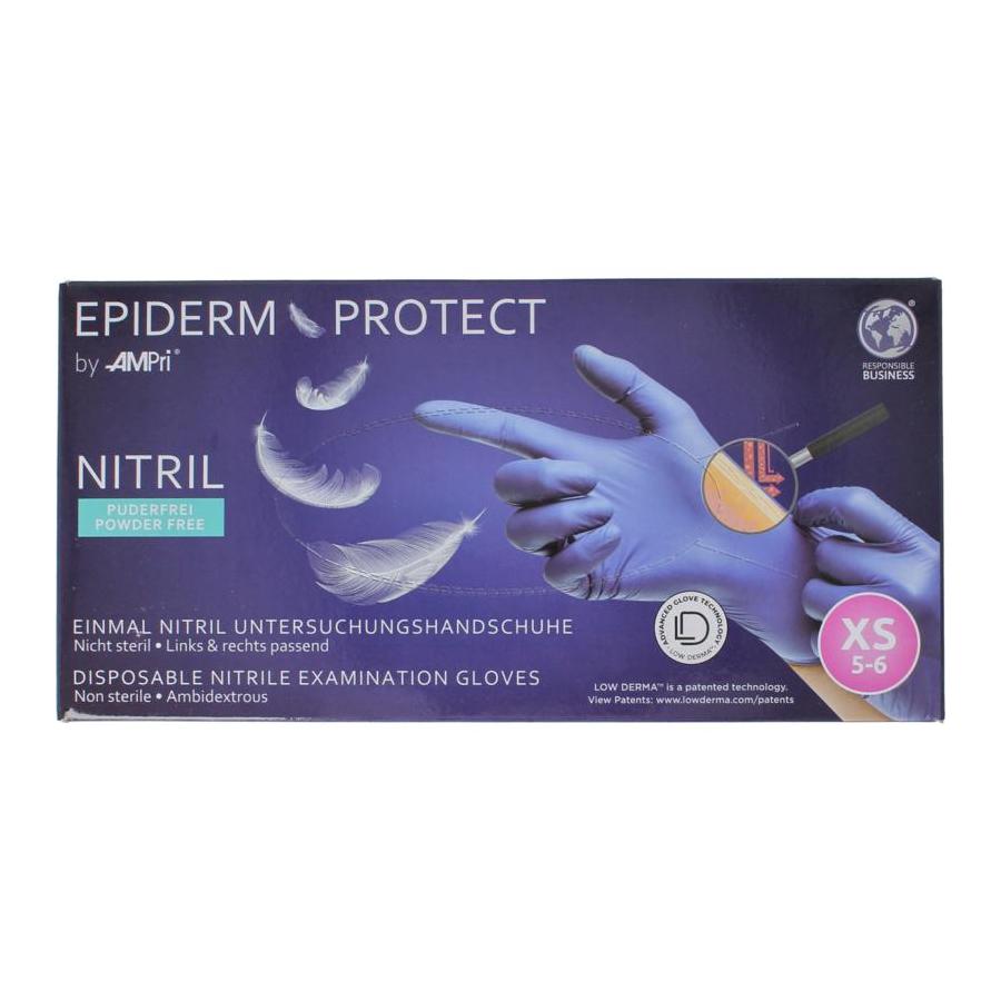 Nitriel onderzoekhandschoen poedervrij XS blauw