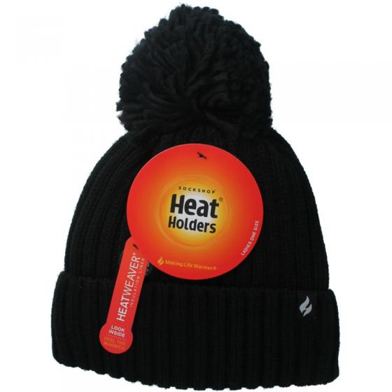 Ladies pom pom hat arden black one size