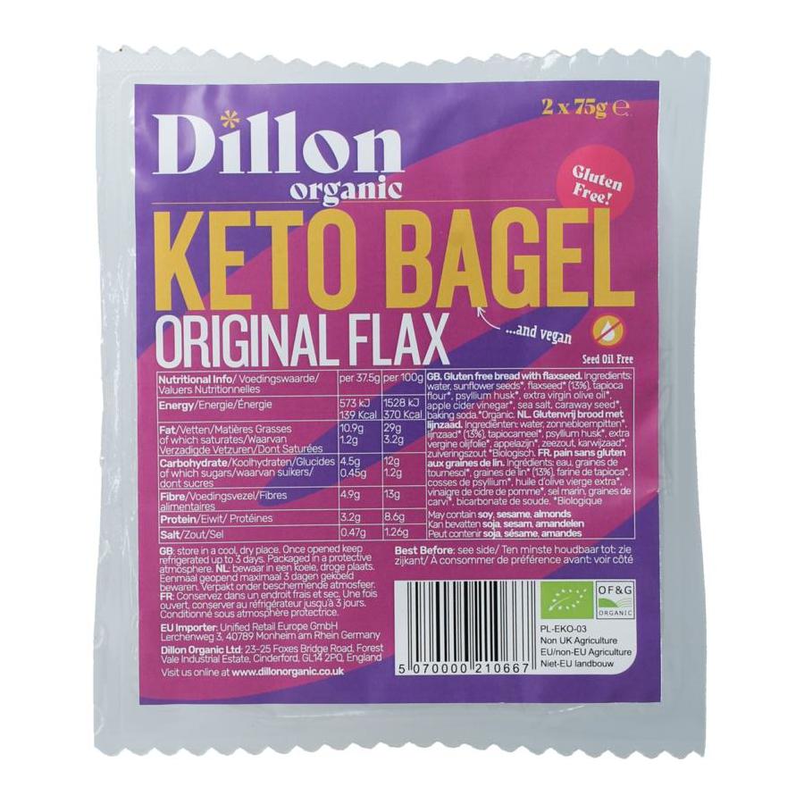 Dillon Organic bagel lijnzaad gltnvr bio dem