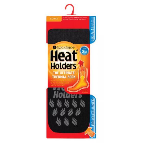 Heat Holders Mens socks anti slip black/grey
