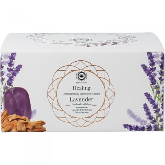 Green Tree gemstone candle heal lavender