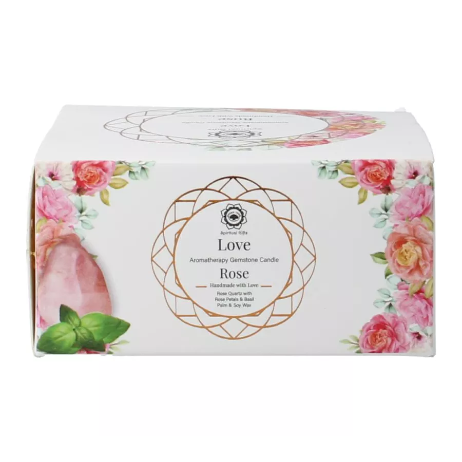 Green Tree gemstone candle love rose