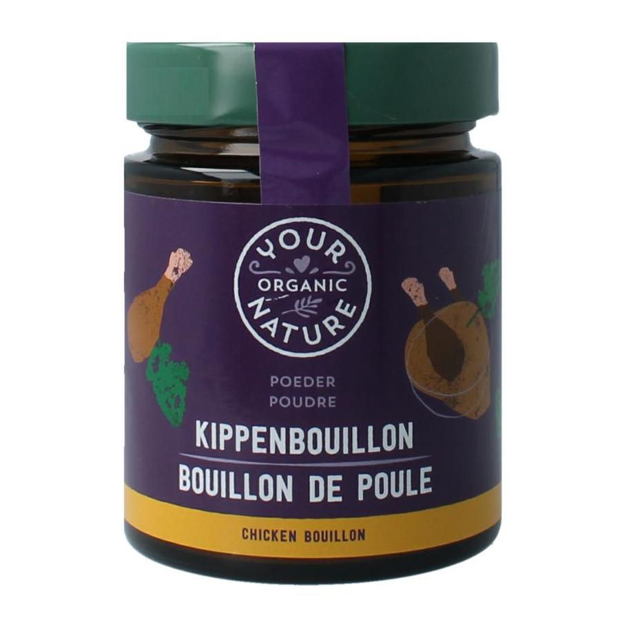 Heldere kippenbouillonpoeder zonder gist bio
