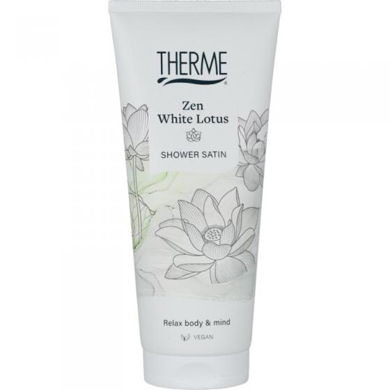  zen white lotus shower satin