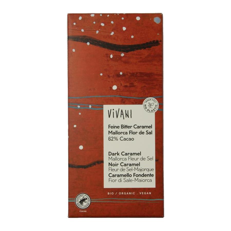 Chocolade puur 62% caramel fleur de sel bio