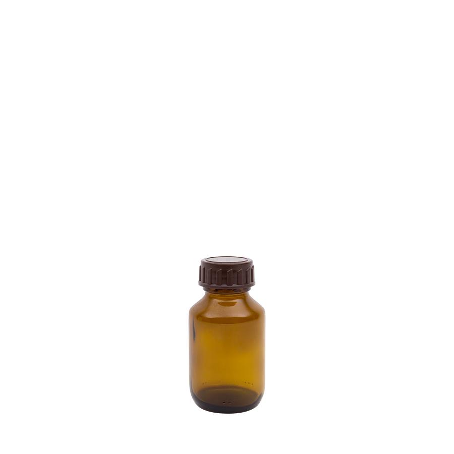 Medicijnfles bruin gedopt 60ml/28mm