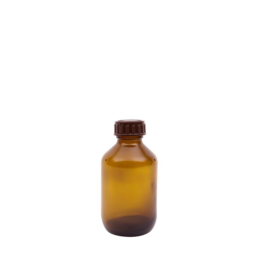 Medicijnfles bruin gedopt 150ml/28mm