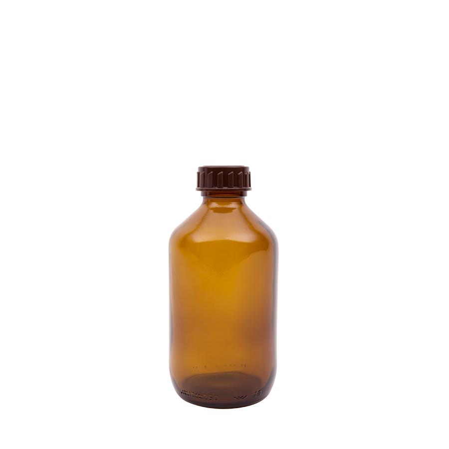 Medicijnfles bruin gedopt 200ml/28mm