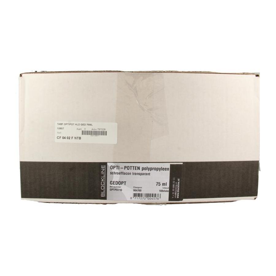 Tabletflacon optipot helder gedopt 75ml
