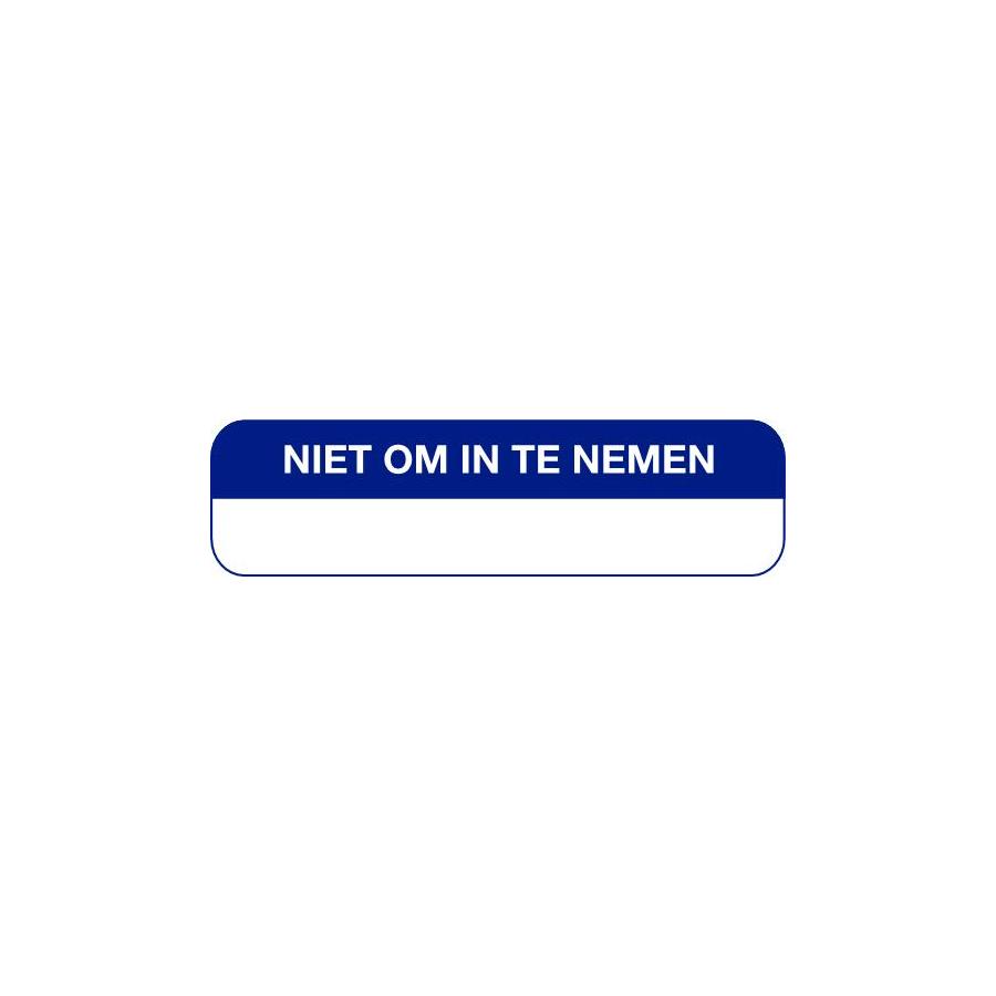 Strooketiket niet om in te nemen groot 44 x 11mm
