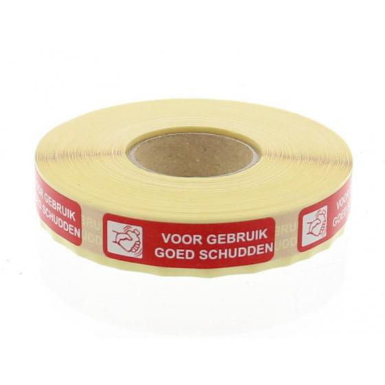 Strooketiket voor gebruik schudden 44 x 11mm