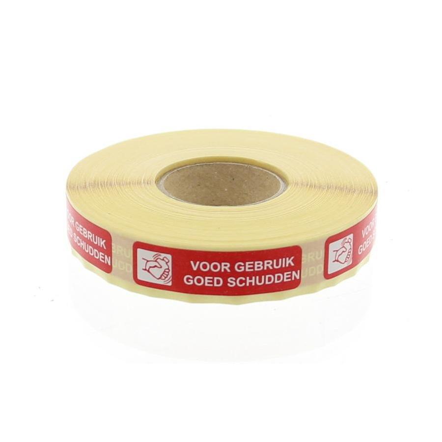 Strooketiket voor gebruik schudden 44 x 11mm